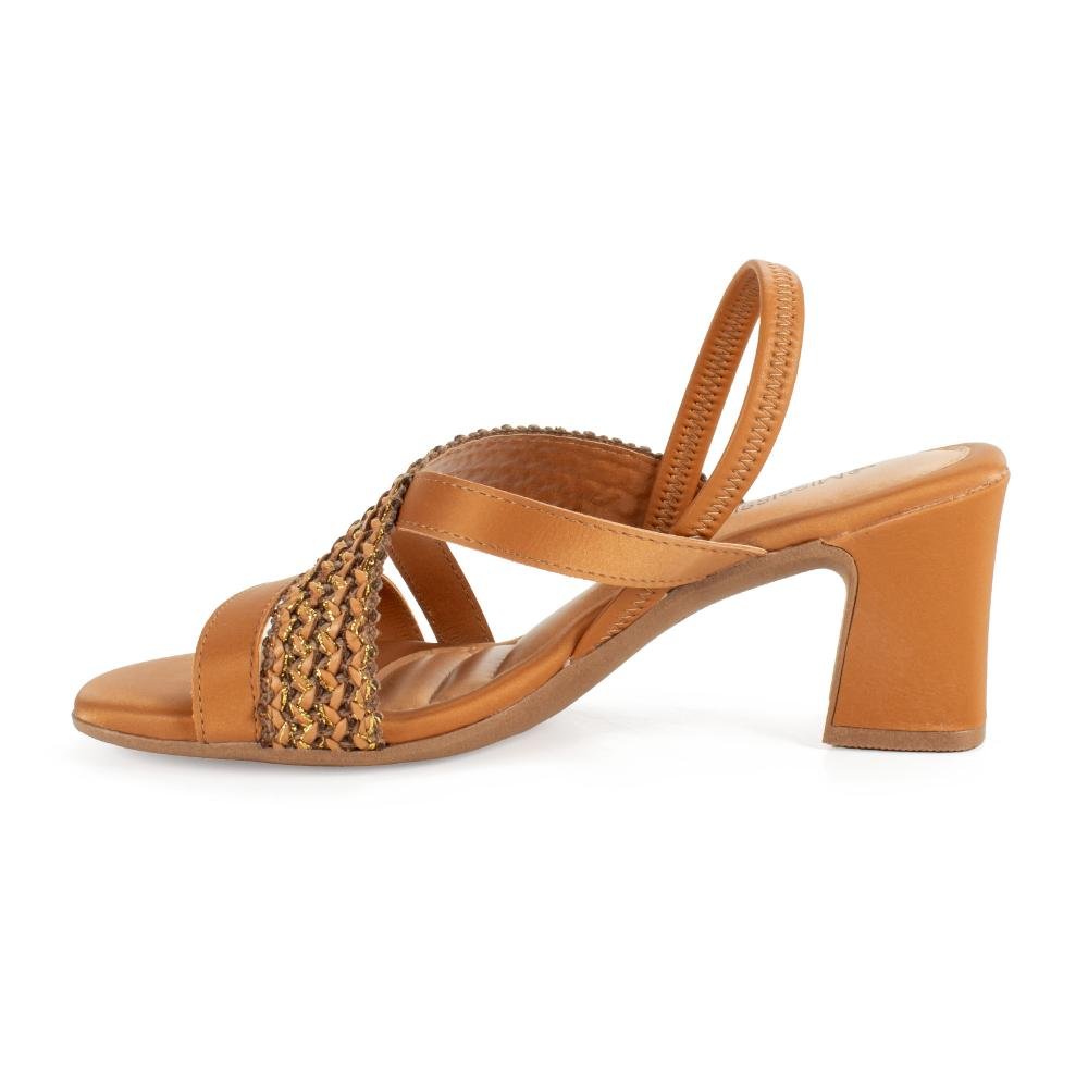 Sandália Mississipi de Salto Bloco Feminina MF941 Caramelo 4