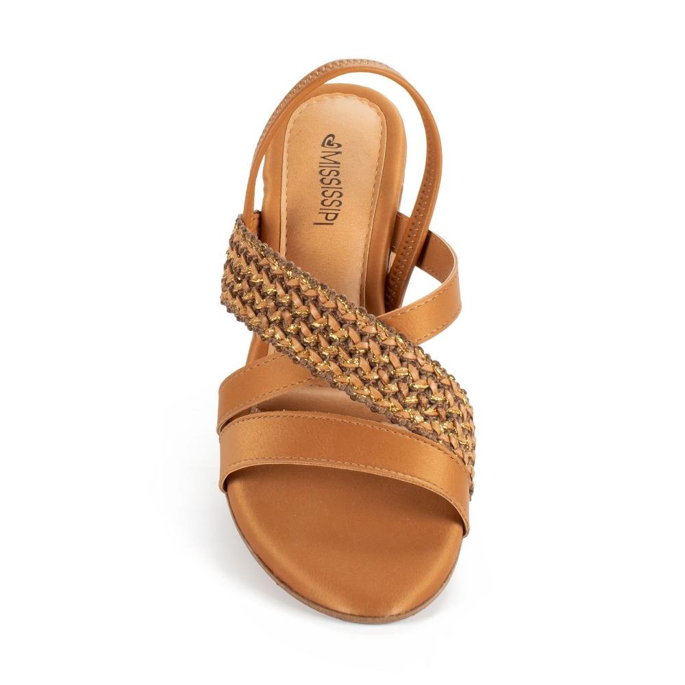 Sandália Mississipi de Salto Bloco Feminina MF941 Caramelo 6