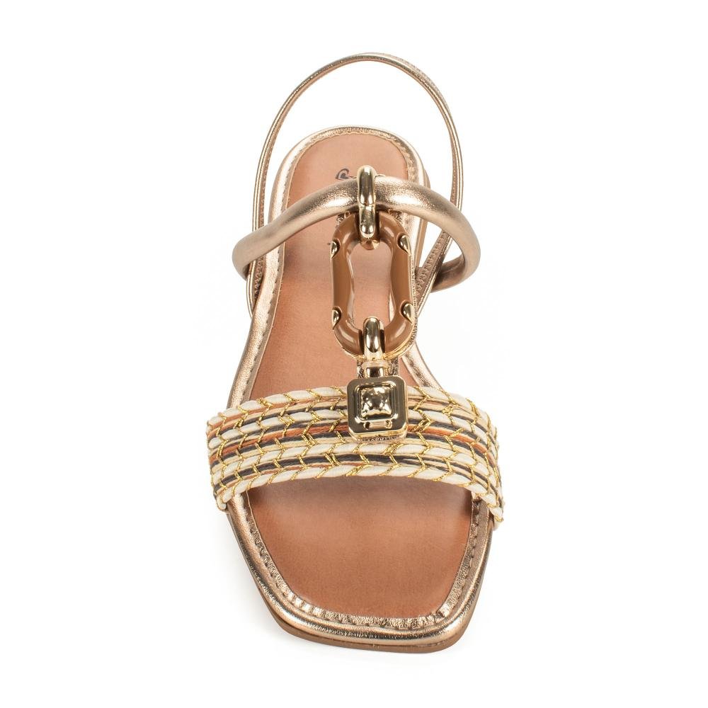 Sandália Mississipi Rasteira Feminina MF302 Metalizado Ouro 6