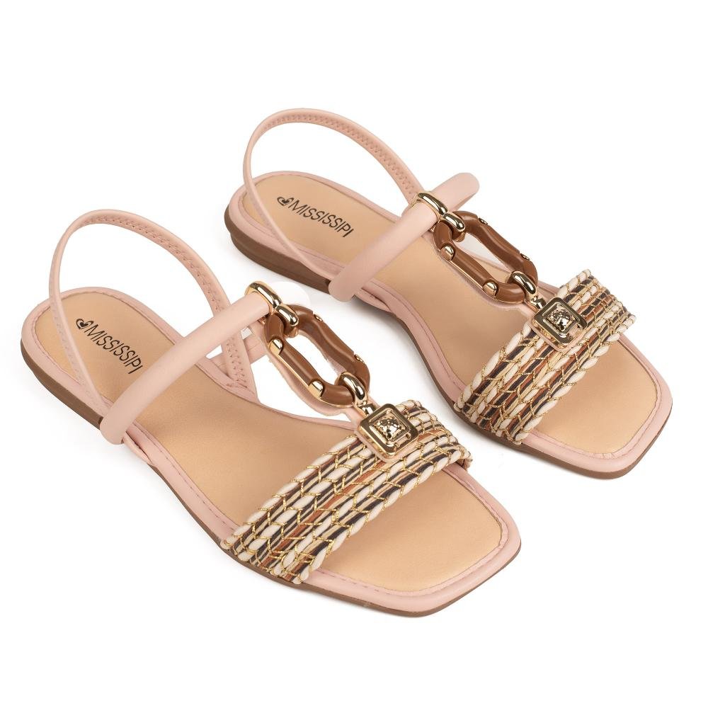 Sandália Mississipi Rasteira Feminina MF302 Rosa 5