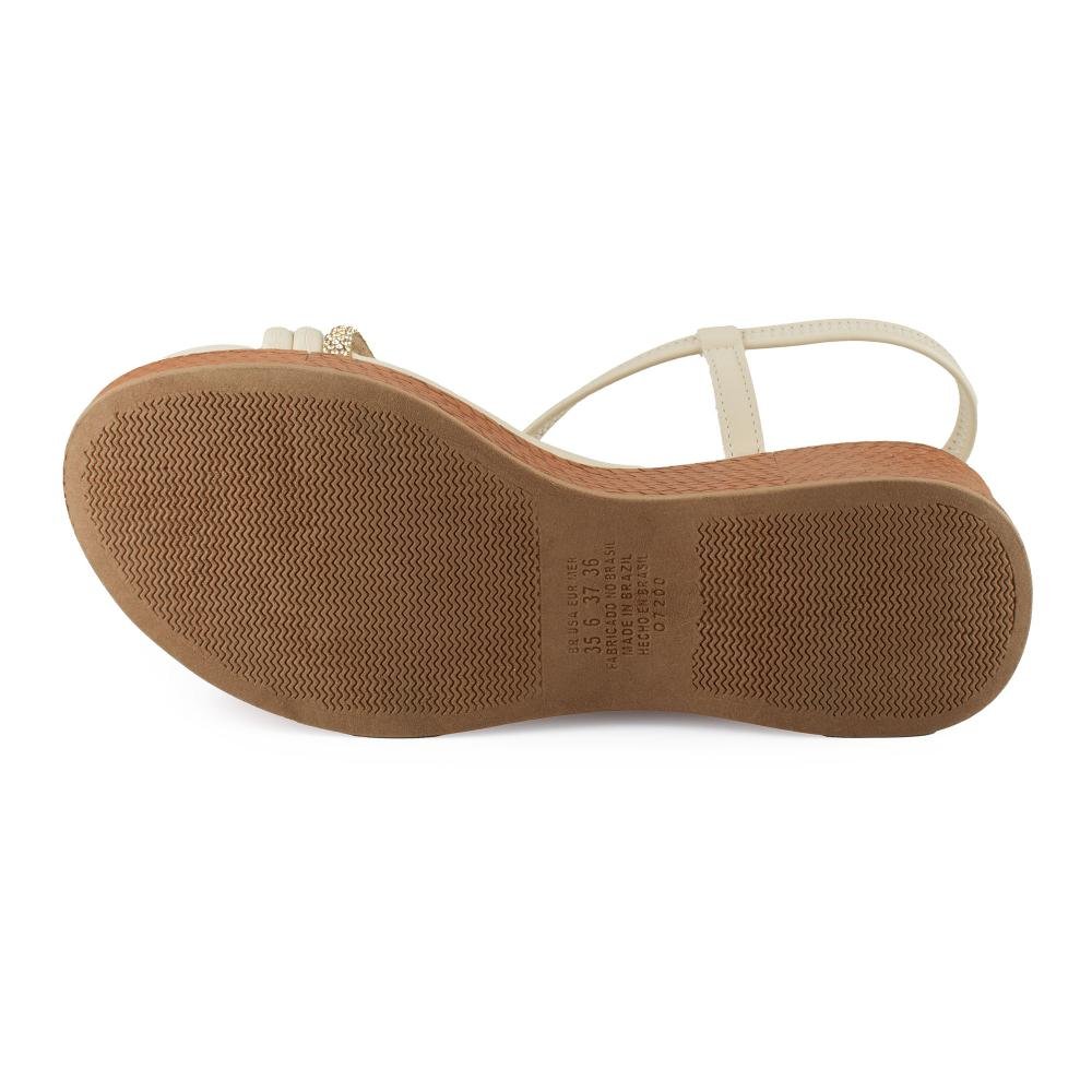 Sandália Mississipi Anabela Feminina MF502 Bege 5