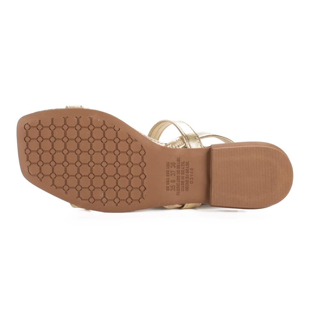 Sandália Mississipi Rasteira Feminina MF311 Metalizado Ouro 5