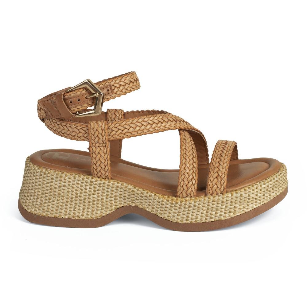Sandália Tanara Flatform Feminina T9233 Caramelo 3