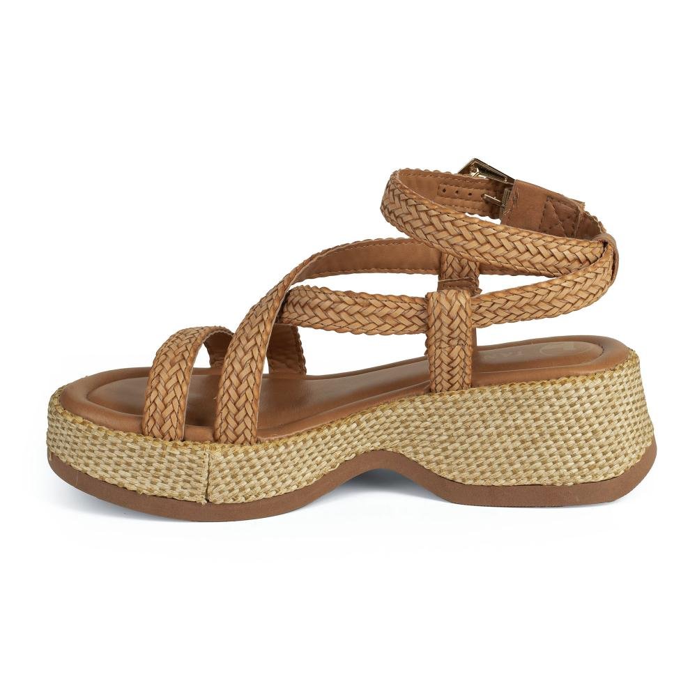 Sandália Tanara Flatform Feminina T9233 Caramelo 4