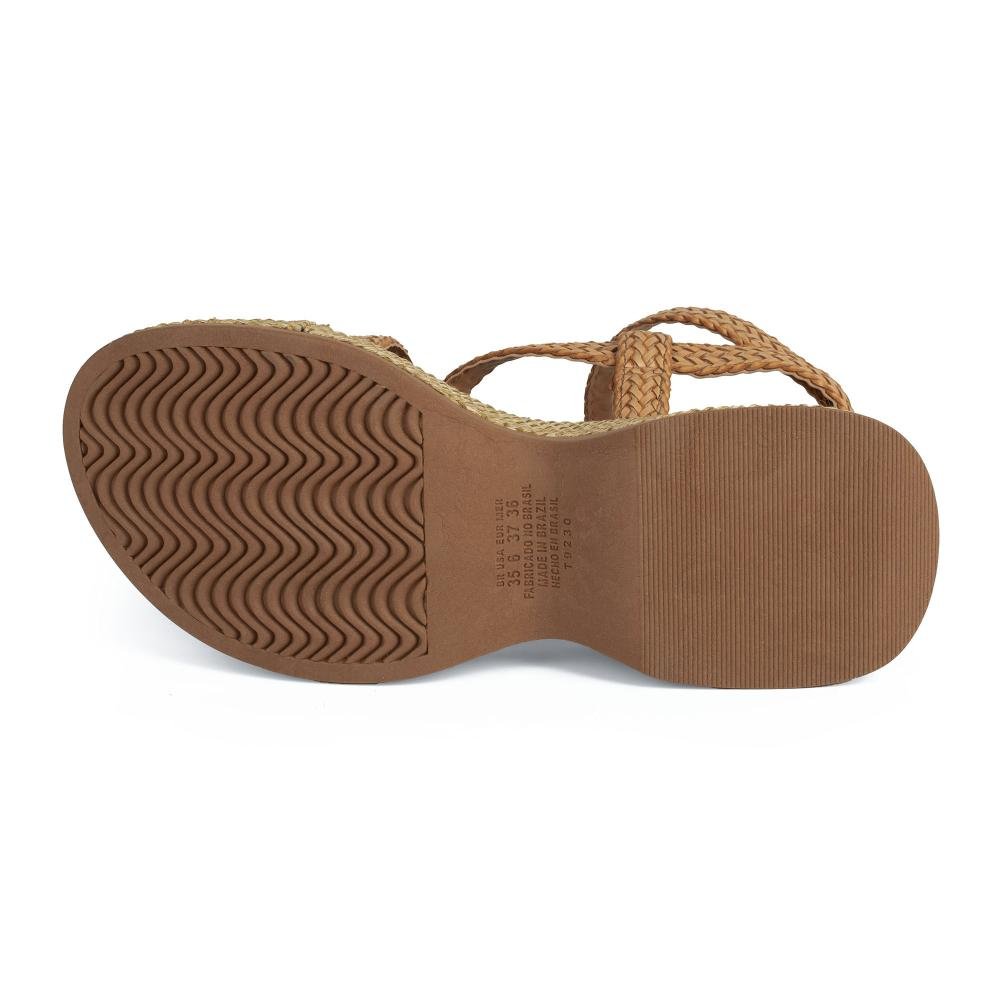Sandália Tanara Flatform Feminina T9233 Caramelo 5