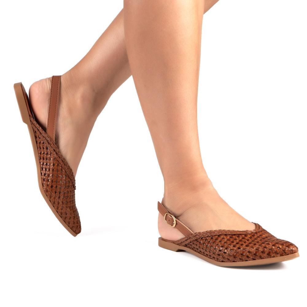 Sapatilha Dakota Slingback Feminino D1053 Caramelo 2