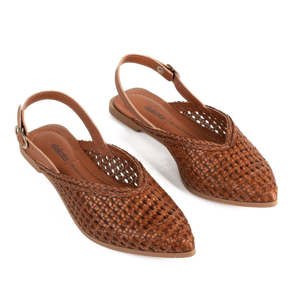 Sapatilha Dakota Slingback Feminino D1053 Caramelo 6