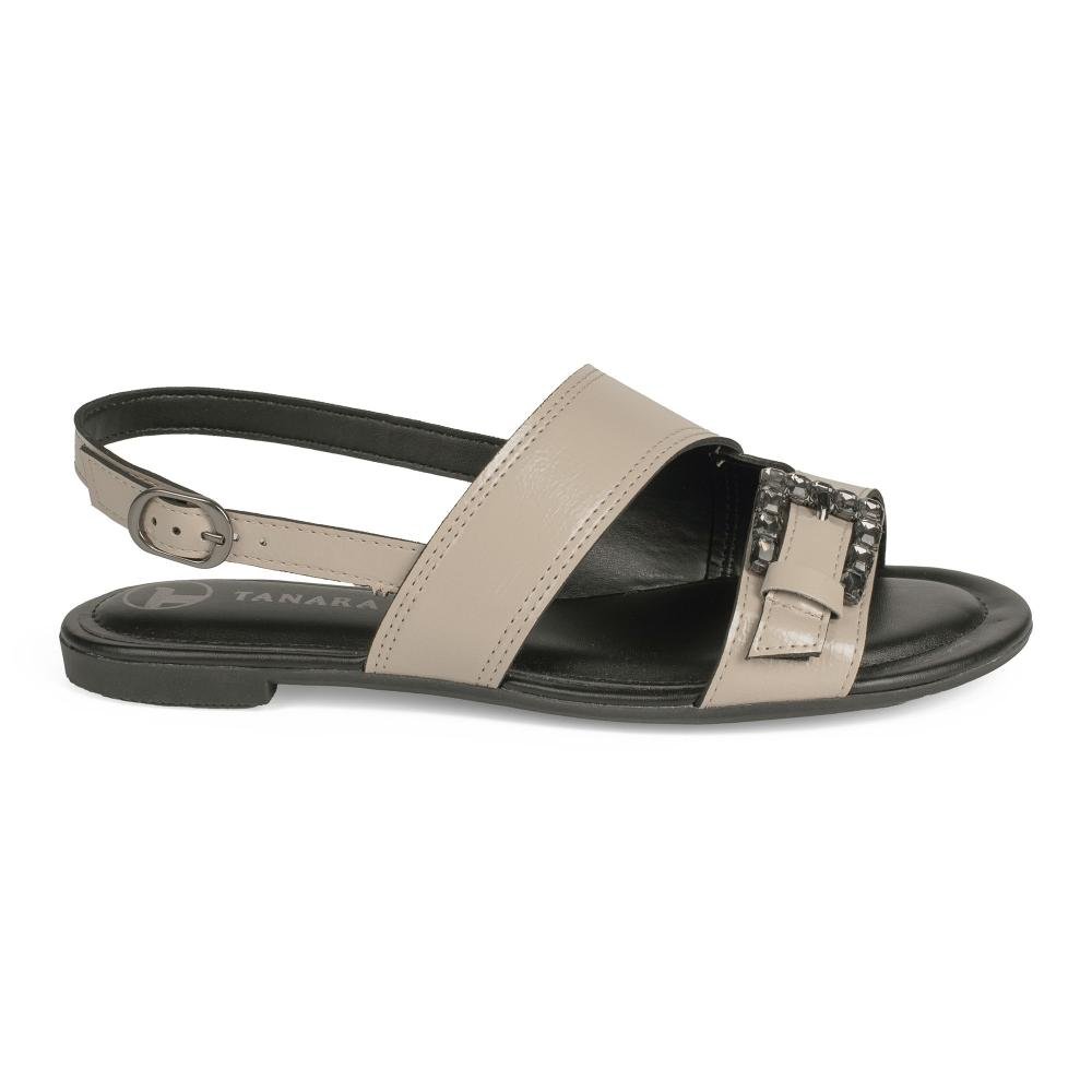 Sandália Tanara Rasteira Feminina T9182 Bege 3