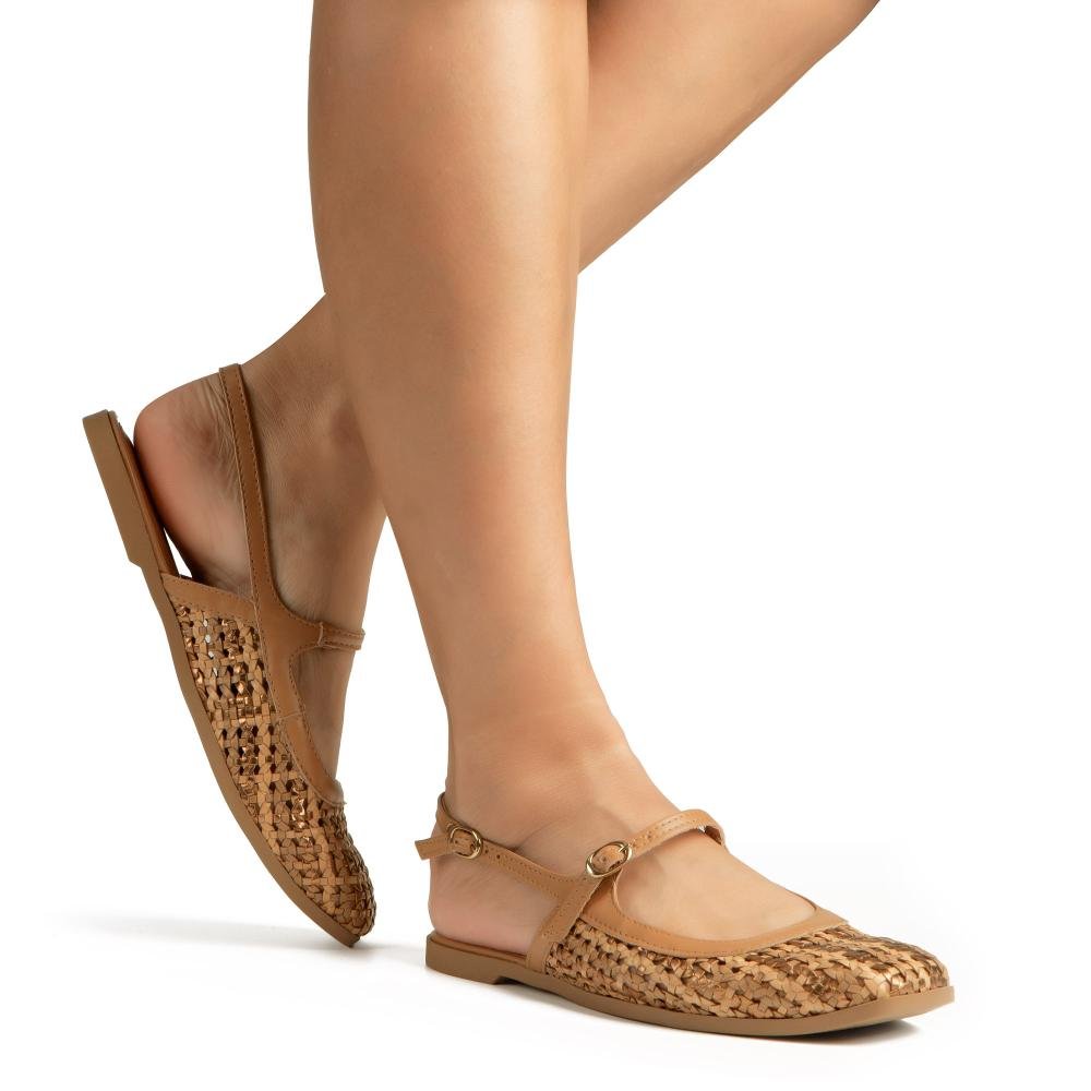 Sapatilha Tanara Slingback Feminino T9151 Bege 2