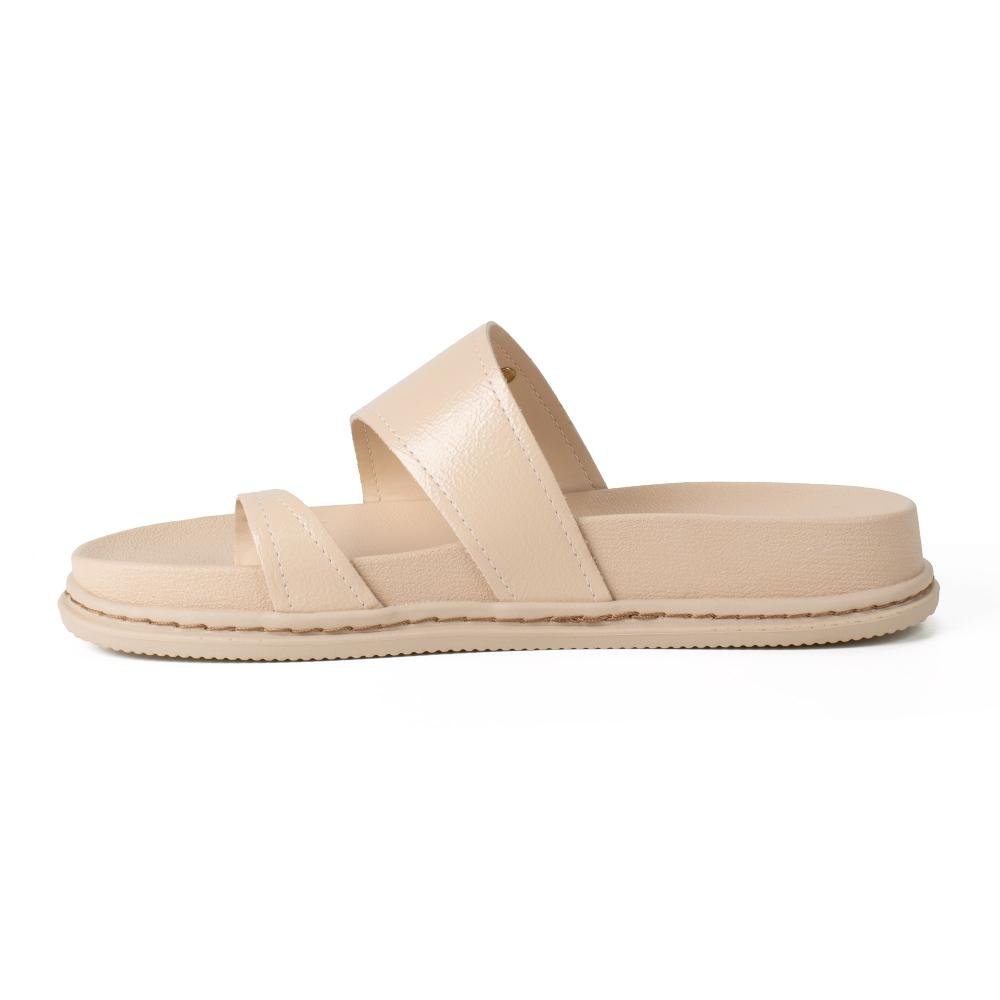 Slide Dakota Flatform Metalizado Feminina Y9462 Bege Claro 4