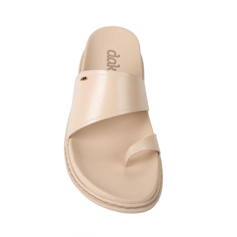 Slide Dakota Flatform Metalizado Feminina Y9462 Bege Claro 6