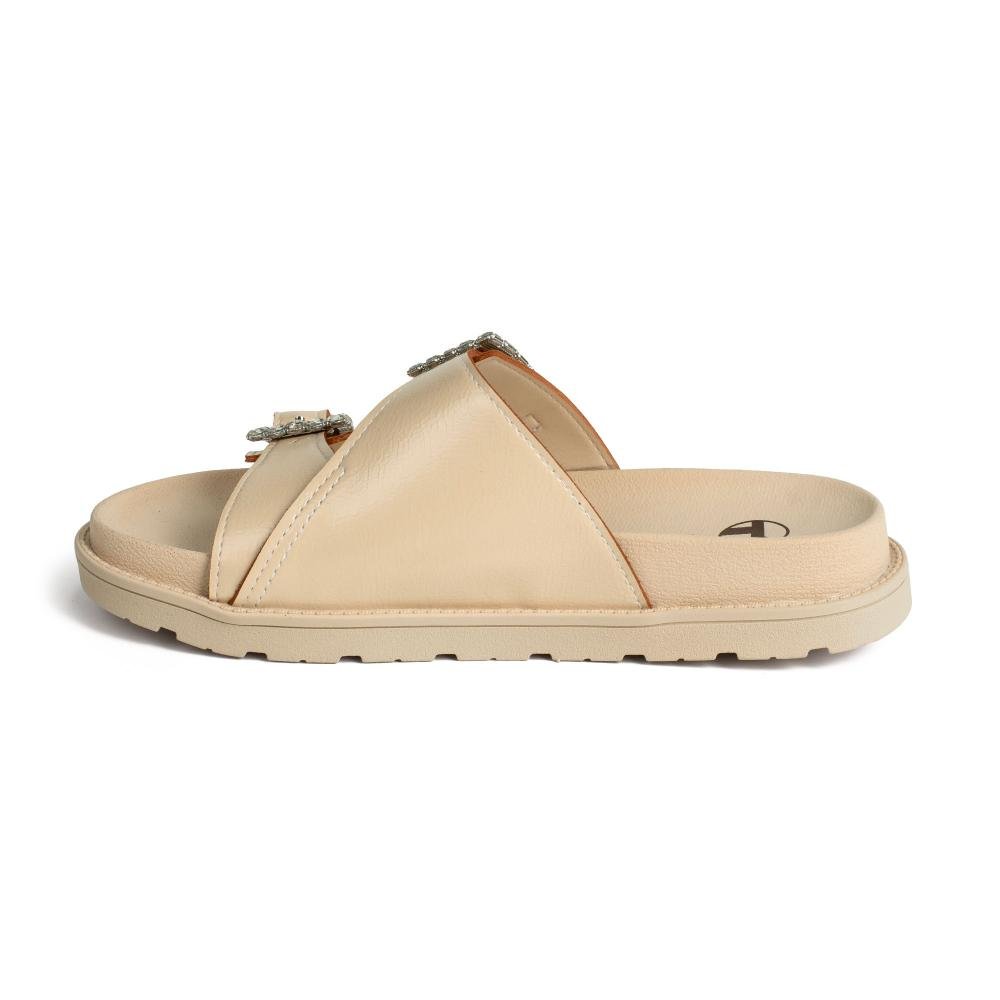 Slide Tanara Flatform Feminina T9213 Bege Claro 3