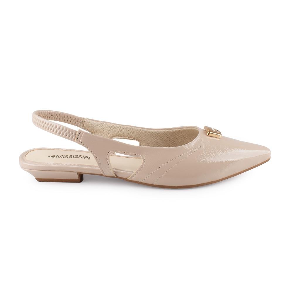 Sapatilha Mississipi Slingback Feminino MF541 Bege 3