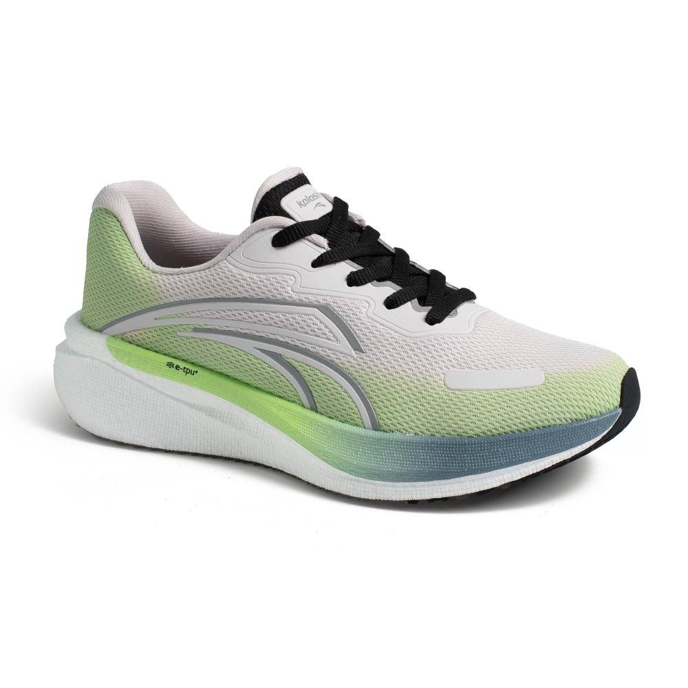 Tênis Kolosh Esportivo Feminino E0603 Cinza Claro/Verde 3