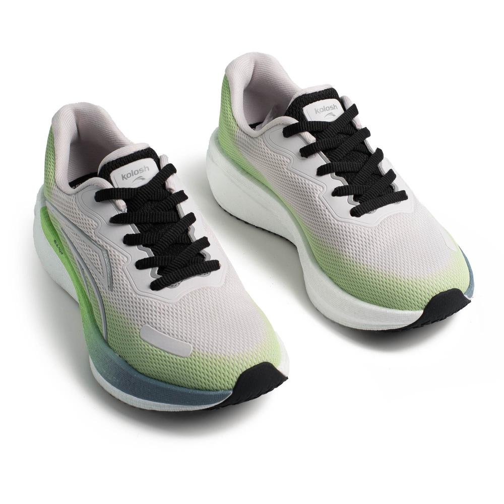 Tênis Kolosh Esportivo Feminino E0603 Cinza Claro/Verde 5