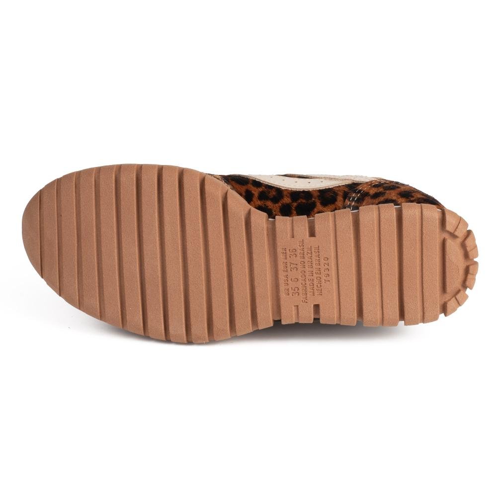 Tênis Tanara Jogging Em Couro Animal Print Feminino T9321 Animal Print 4