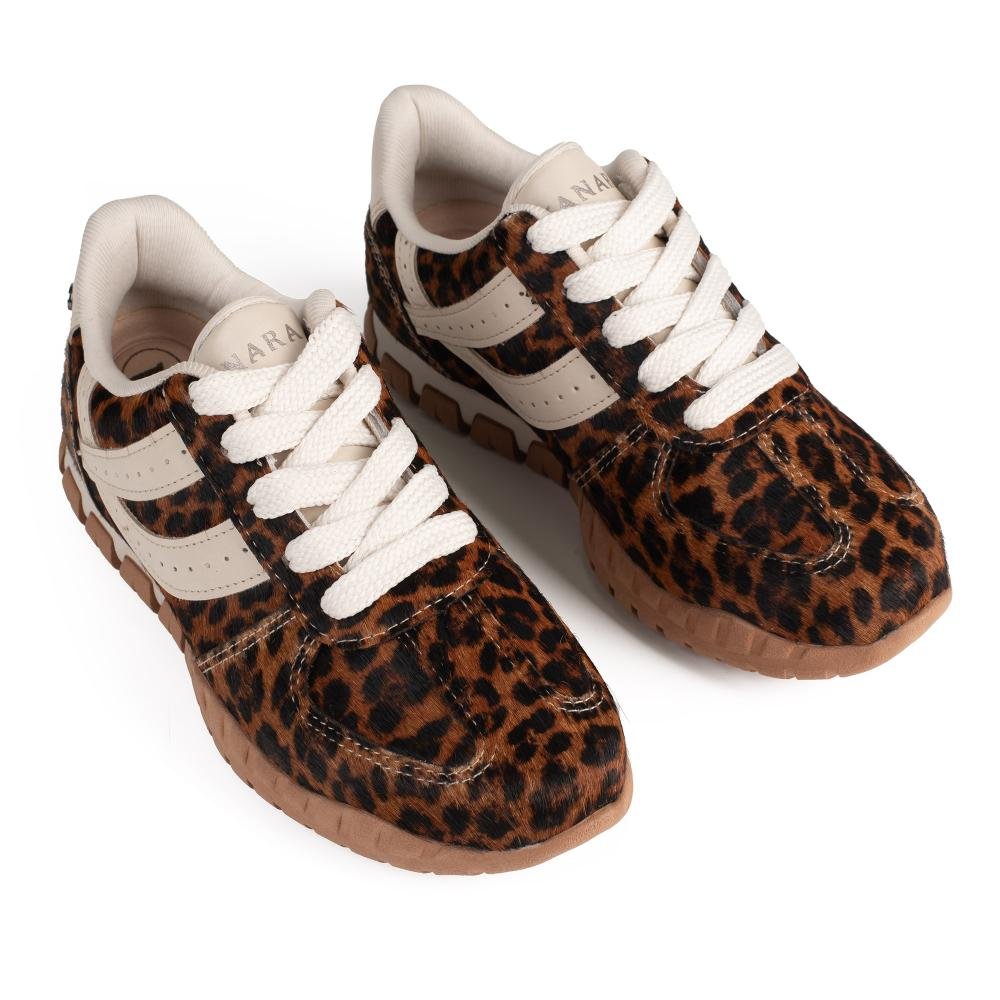 Tênis Tanara Jogging Em Couro Animal Print Feminino T9321 Animal Print 5