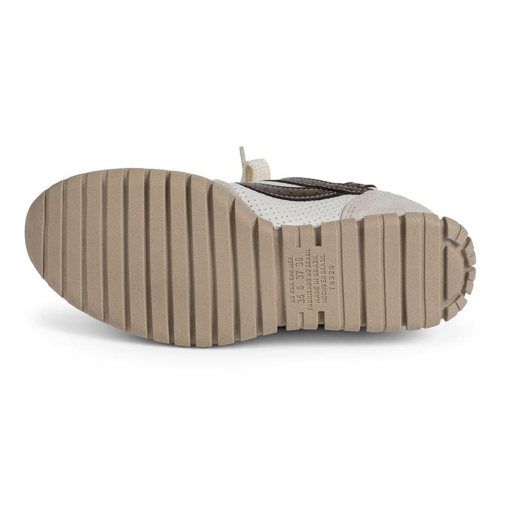 Tênis Tanara Jogging Em Couro Animal Print Feminino T9321 Bege 5