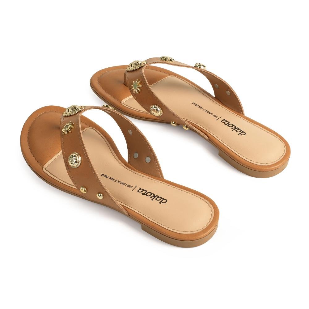 Chinelo Dakota Feminina Y9641 Caramelo 5