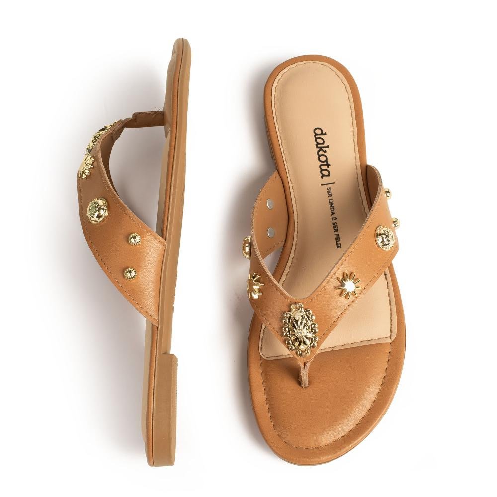 Chinelo Dakota Feminina Y9641 Caramelo 6