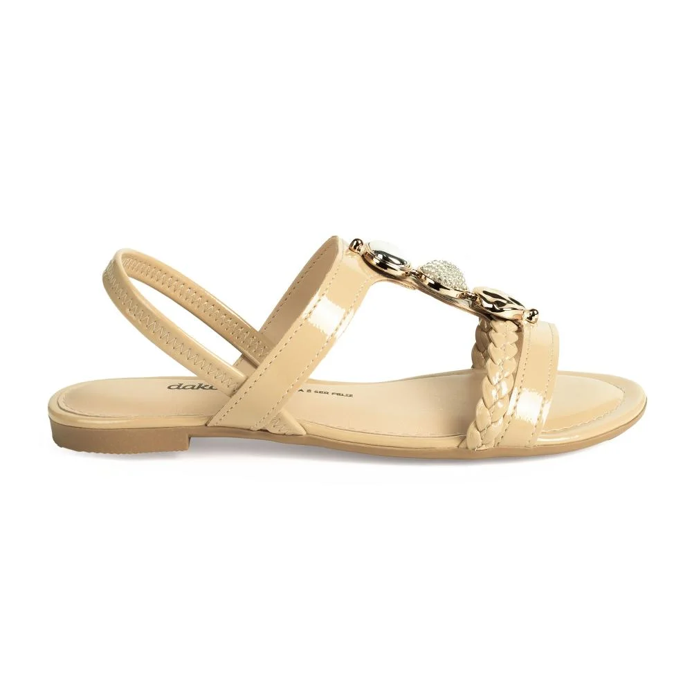 Sandália Dakota Rasteira Feminina Y9645 Bege 2