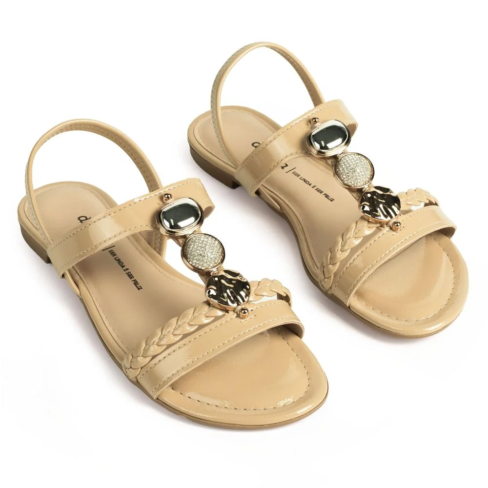 Sandália Dakota Rasteira Feminina Y9645 Bege 5