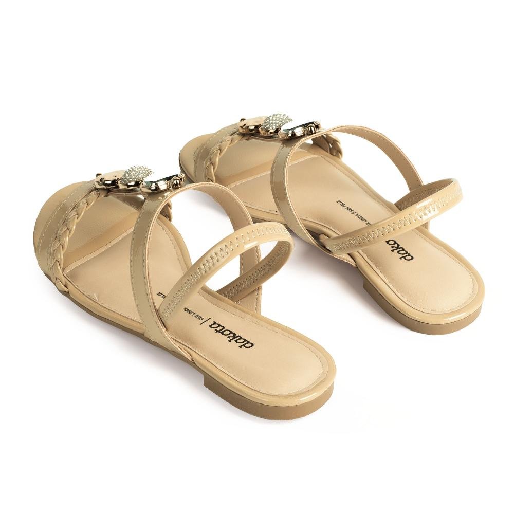 Sandália Dakota Rasteira Feminina Y9645 Bege 6