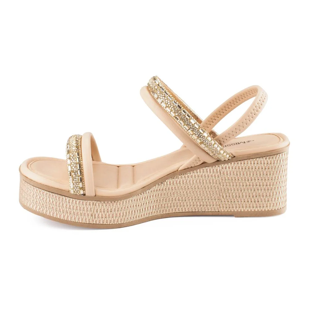 Sandália Mississipi Anabela Feminina ME671 Bege 3