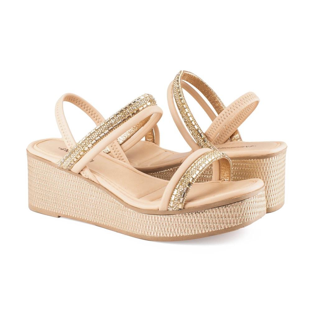 Sandália Mississipi Anabela Feminina ME671 Bege 6