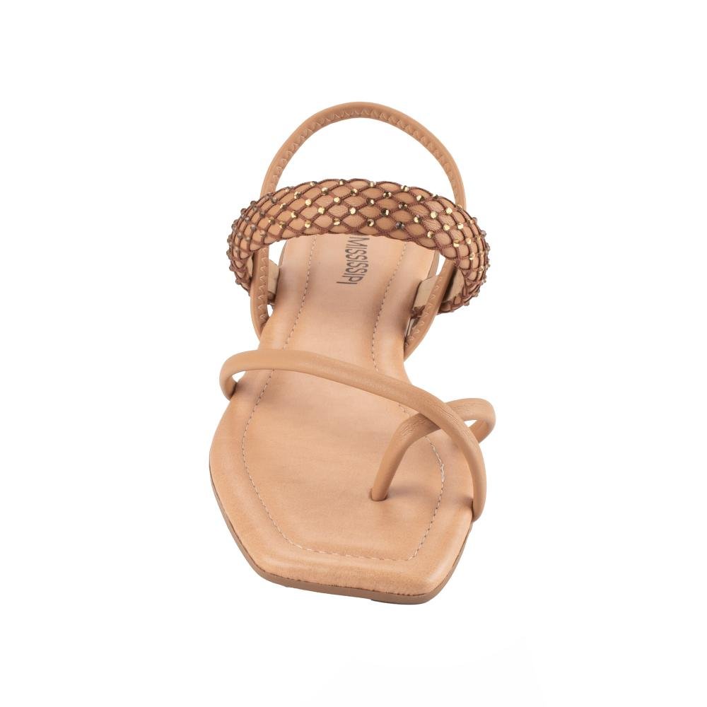 Sandália Mississipi Rasteira Feminina MF832 Bege 6