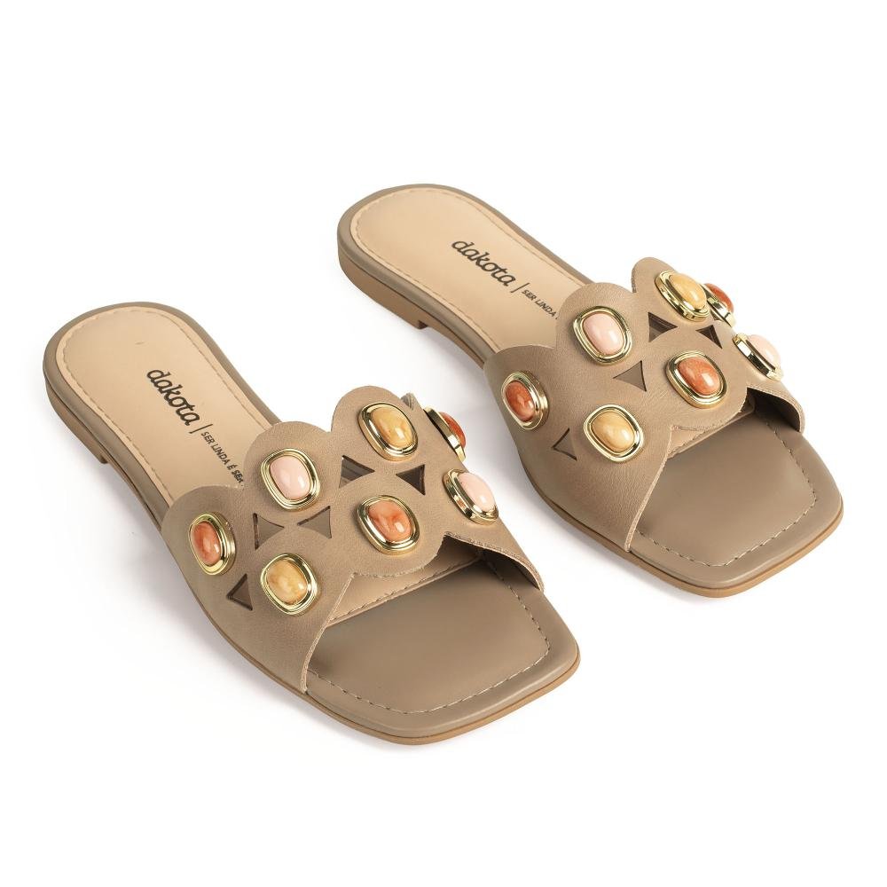 Slide Dakota Feminina Y9613 Bege 6