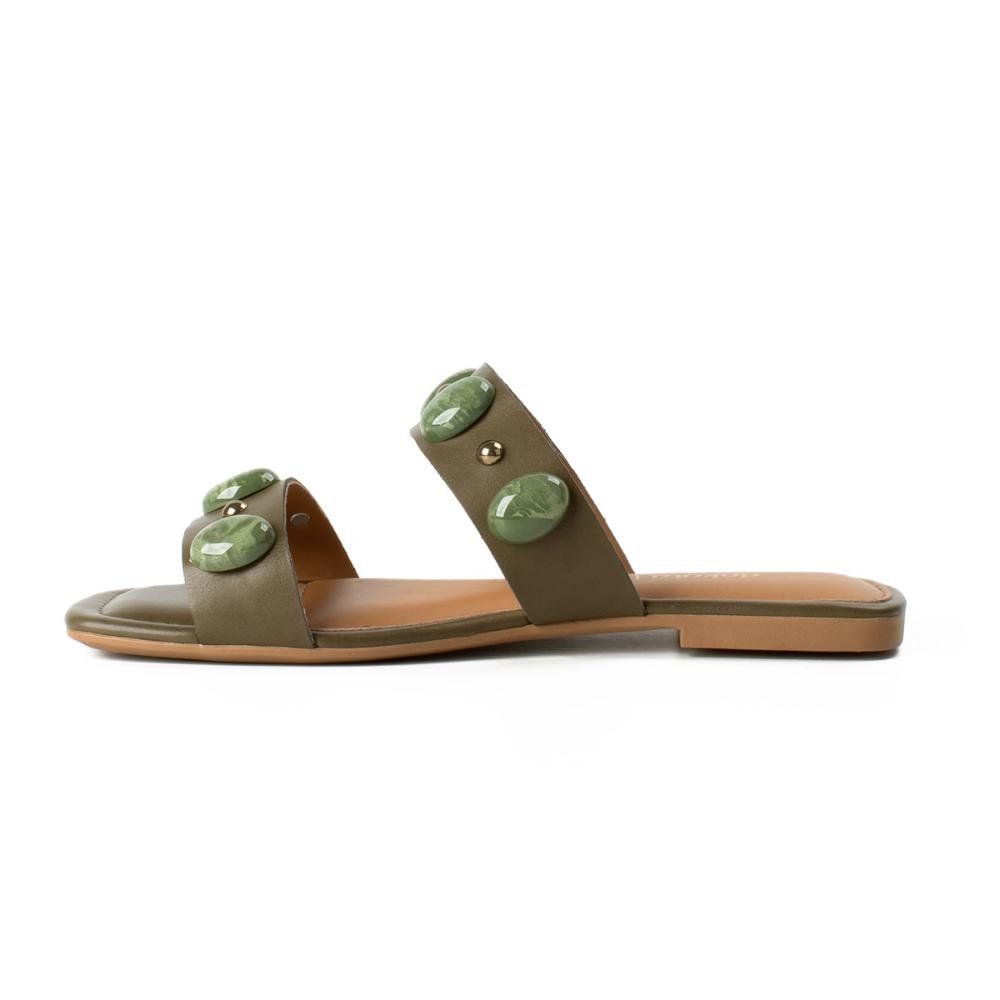 Slide Dakota Com Pedrarias Feminina Y9181 Verde 4