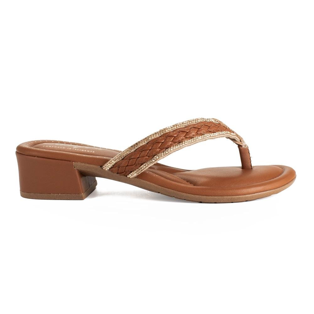 Tamanco Campesí de Salto Bloco Feminina CP713 Caramelo 2