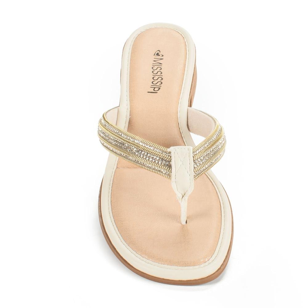 Tamanco Mississipi de Salto Bloco Feminina ME131 Bege 6