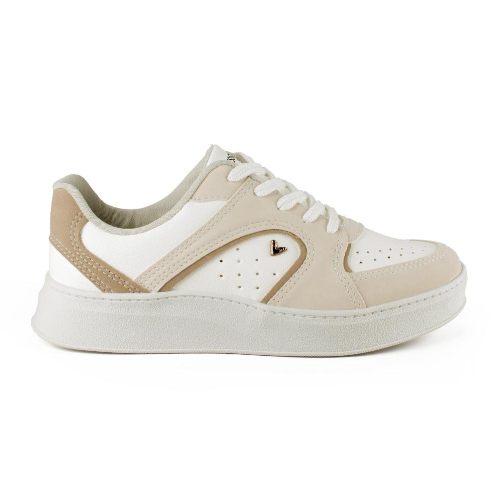 Tênis Mississipi Casual Feminino J0032 Bege/Branco 3