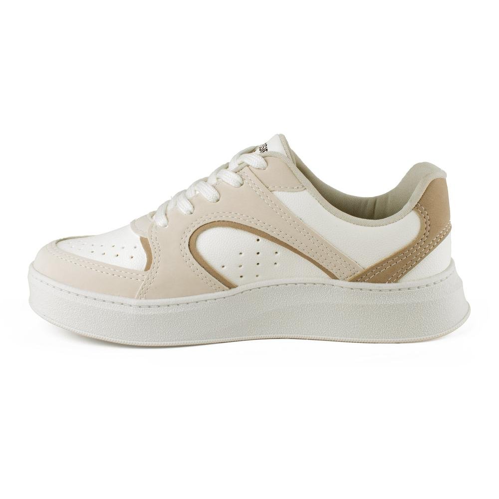 Tênis Mississipi Casual Feminino J0032 Bege/Branco 4
