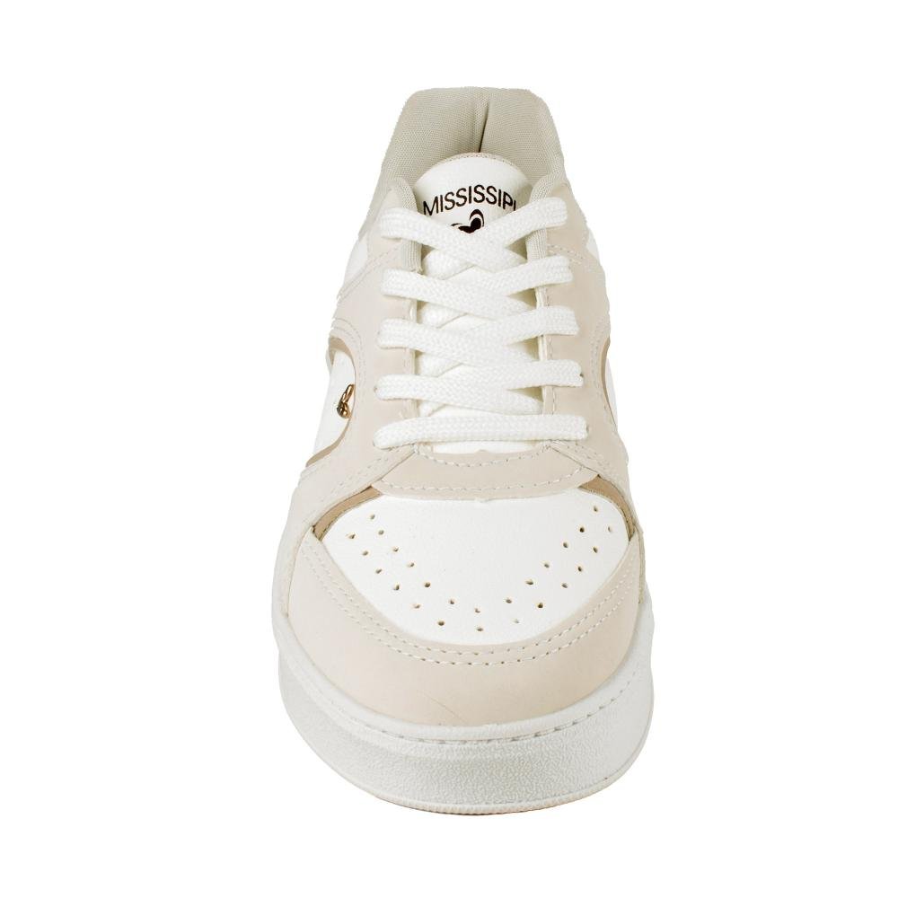 Tênis Mississipi Casual Feminino J0032 Bege/Branco 6