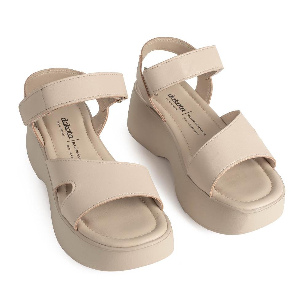 Sandália Dakota Anabela Feminina Y9692 Bege 6