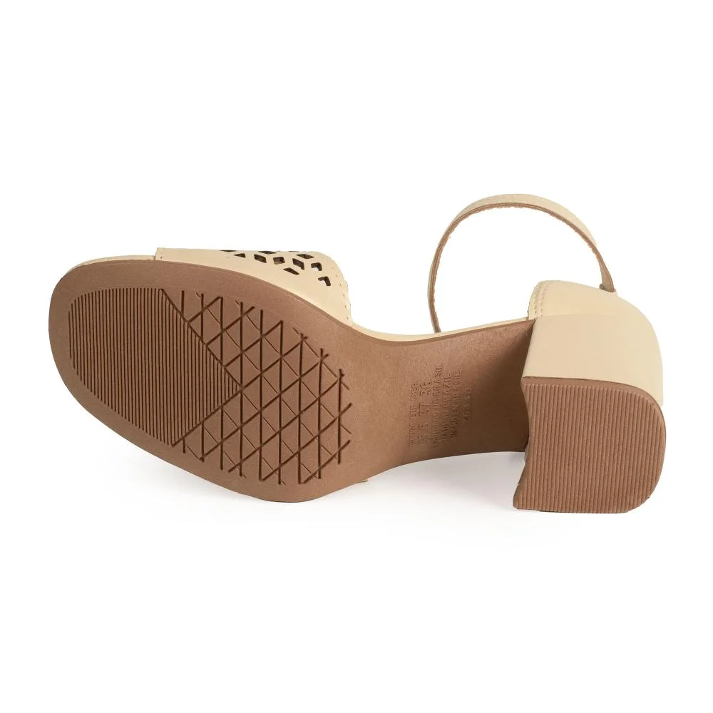 Sandália Dakota de Salto Bloco Feminina Y9792 Bege 5