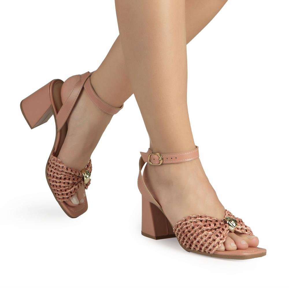 Sandália Dakota de Salto Bloco Feminina Y9803 Rosa 2