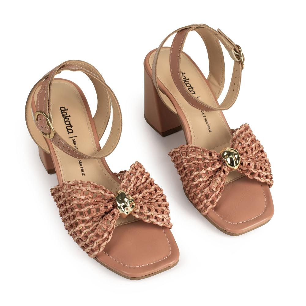 Sandália Dakota de Salto Bloco Feminina Y9803 Rosa 6