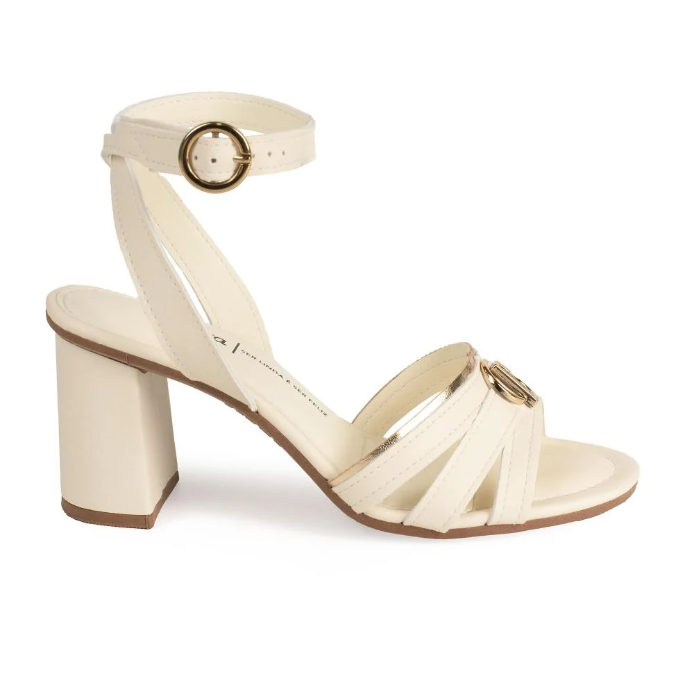 Sandália Dakota de Salto Bloco Feminina Y9781 Branco 3