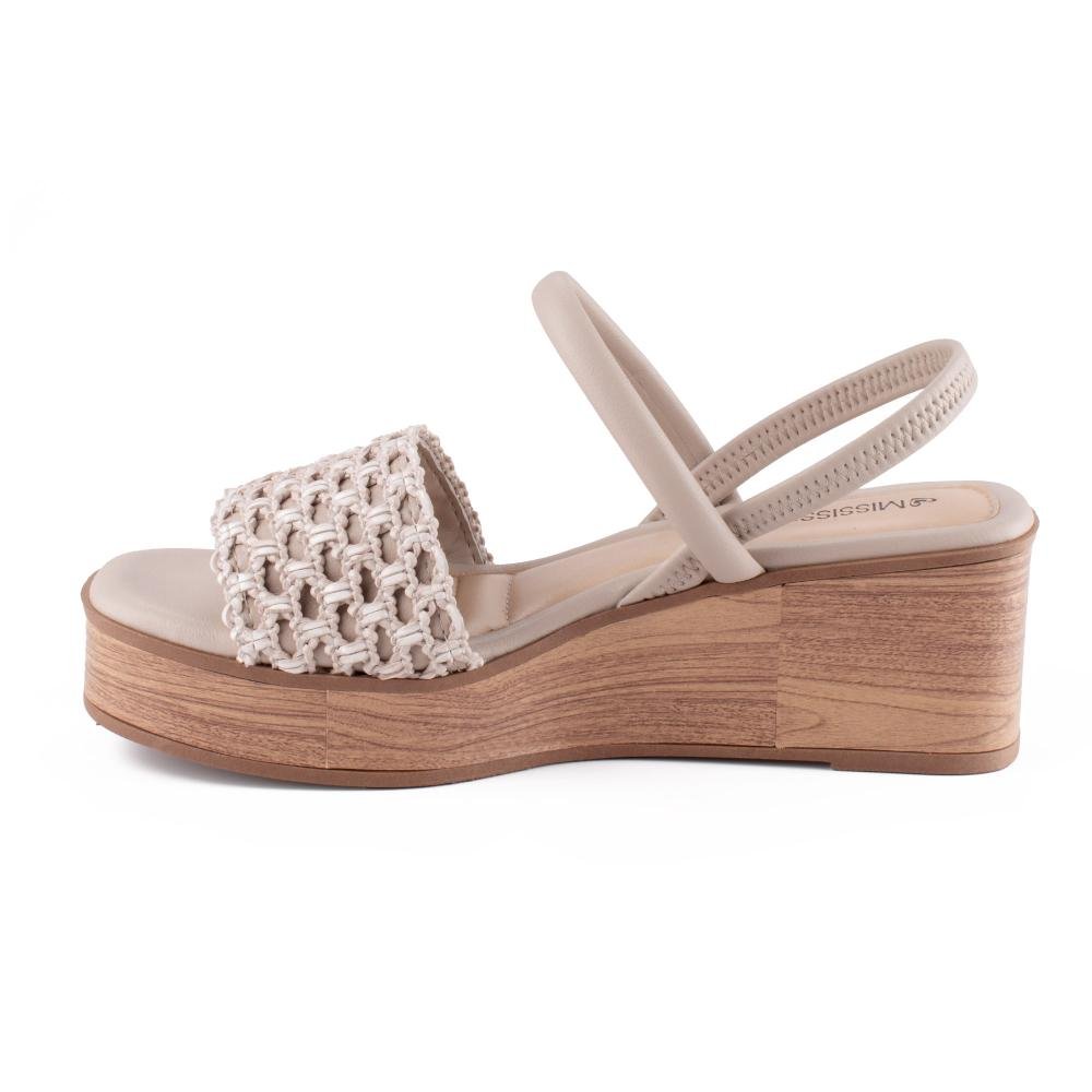 Sandália Mississipi Anabela Feminina MF494 Bege 4