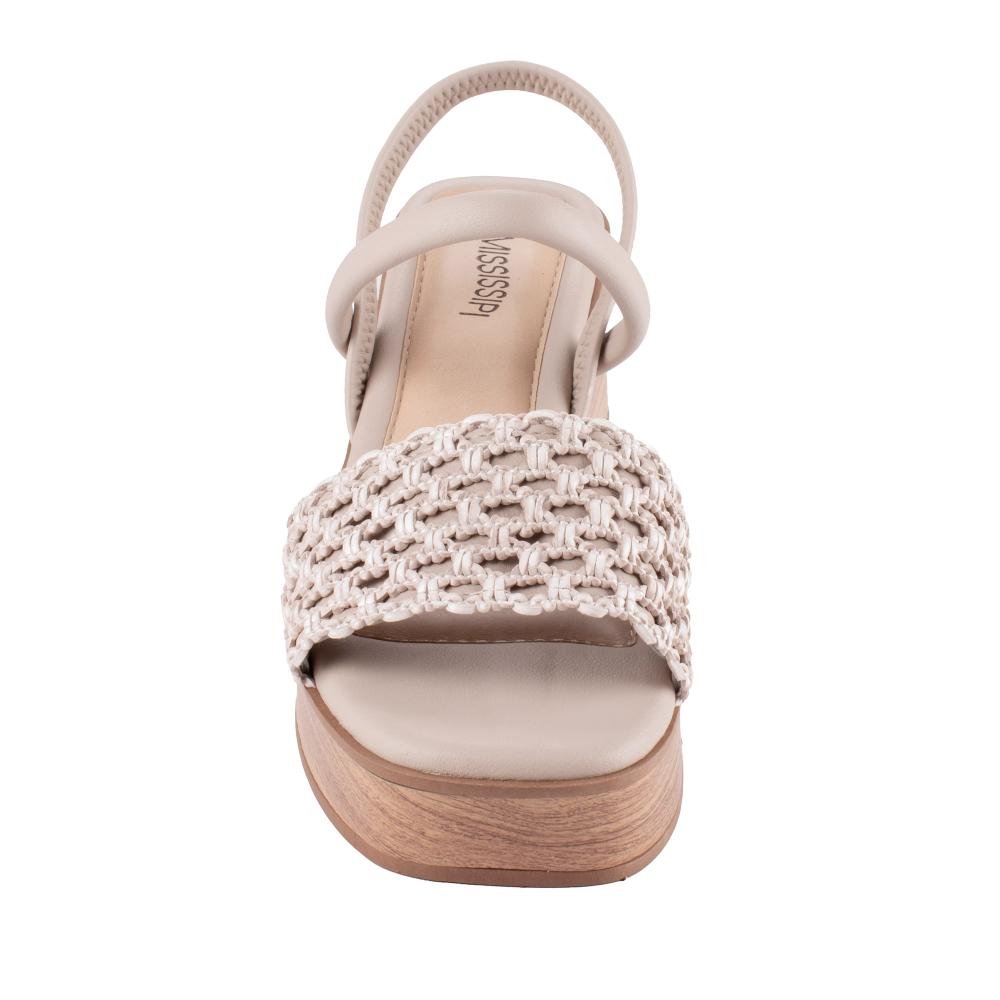 Sandália Mississipi Anabela Feminina MF494 Bege 6