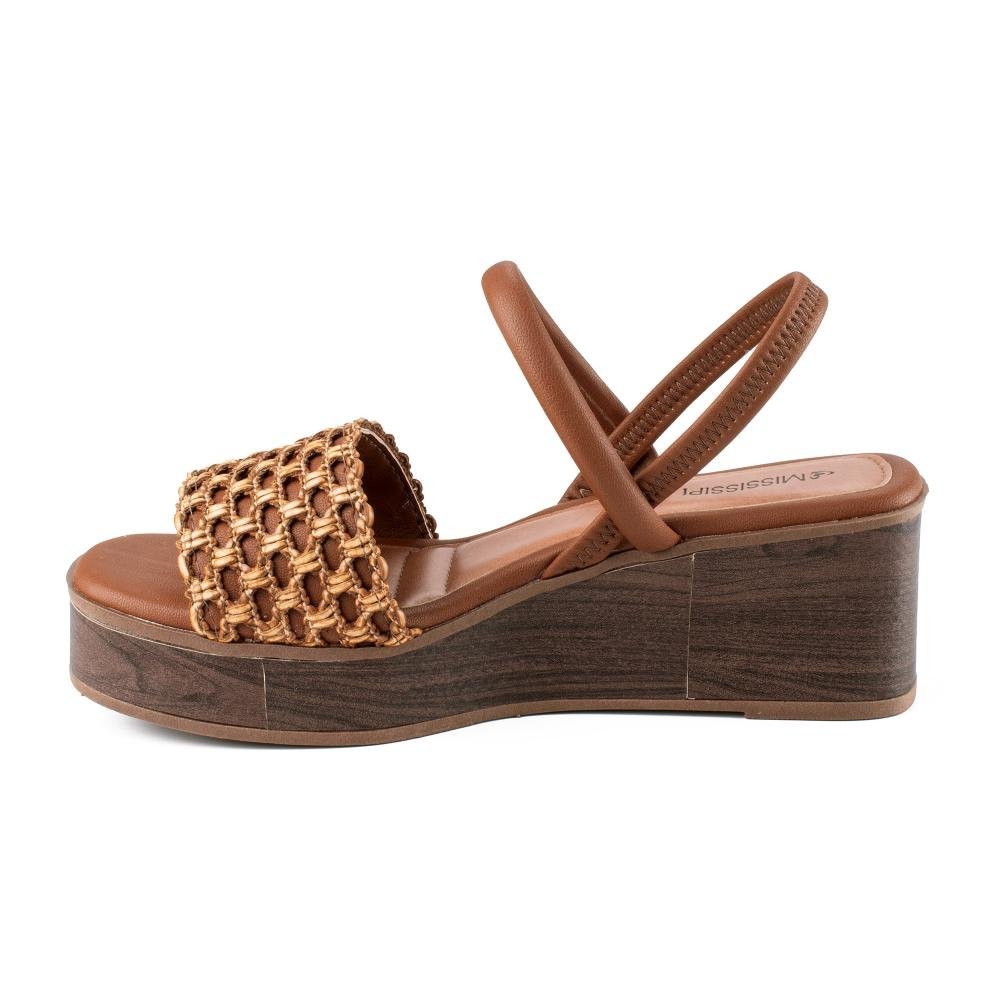 Sandália Mississipi Anabela Feminina MF494 Caramelo 4