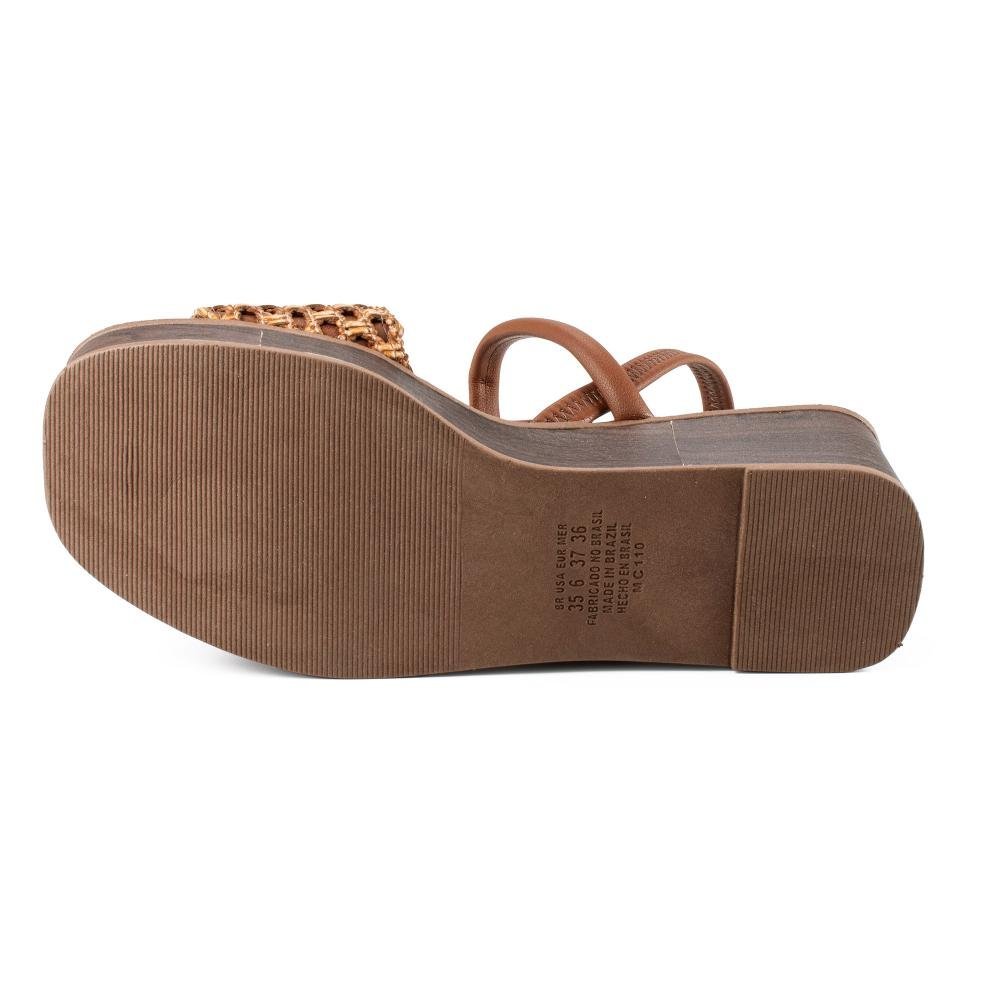 Sandália Mississipi Anabela Feminina MF494 Caramelo 5