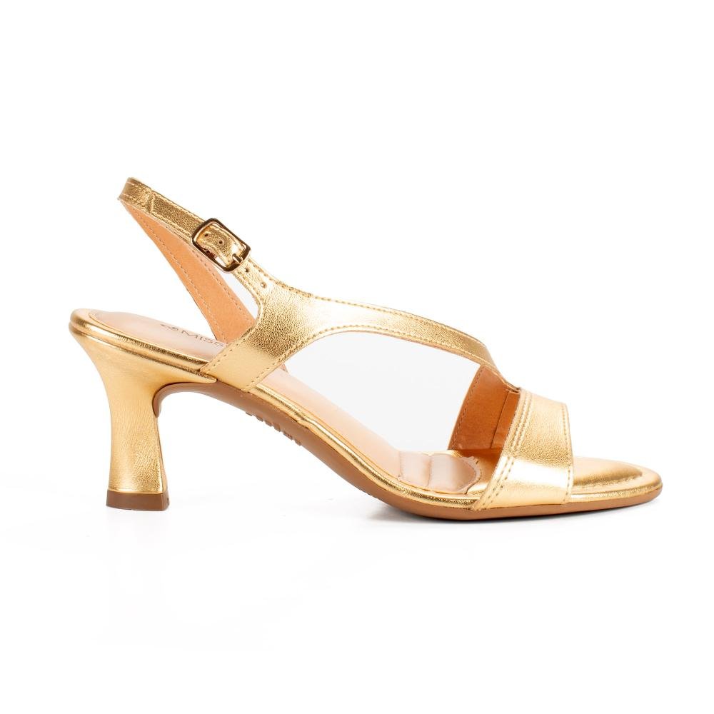 Sandália Mississipi de Salto Alto Metalizada Feminina MF141 Dourado 3