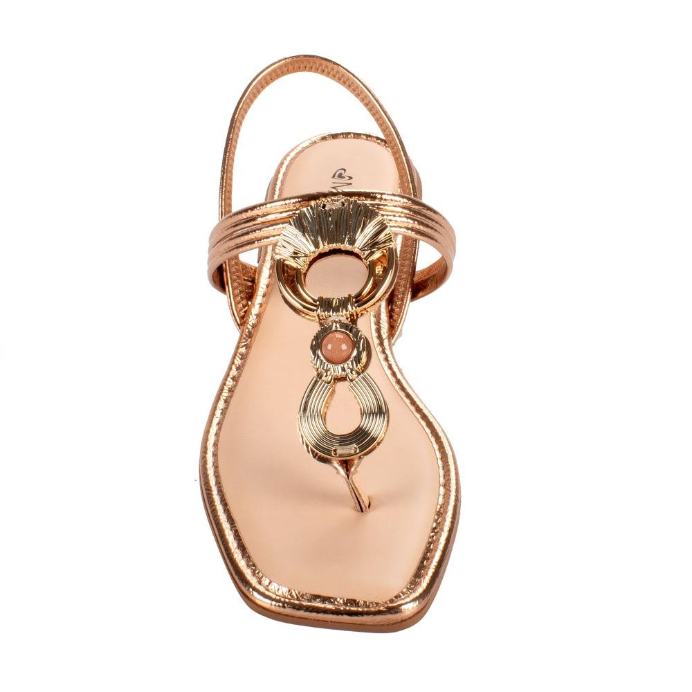 Sandália Mississipi Rasteira Metalizada Feminina MF012 Dourado 6