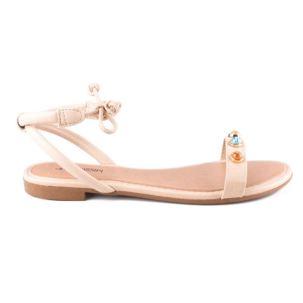 Sandália Mississipi Rasteira Feminina MF072 Bege 3