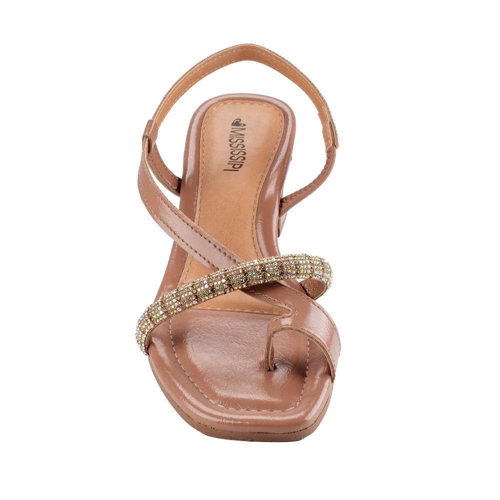 Sandália Mississipi de Salto Bloco Feminina MF863 Caramelo 6